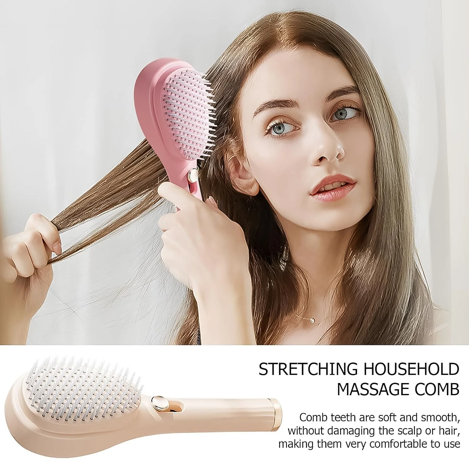 Self-Cleaning Anti-Static Massage Comb (1 Pc) - Image 3