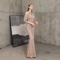 Sequin Cold Shoulder Maxi Gown - Image 10