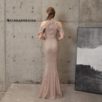 Sequin Cold Shoulder Maxi Gown - Image 12