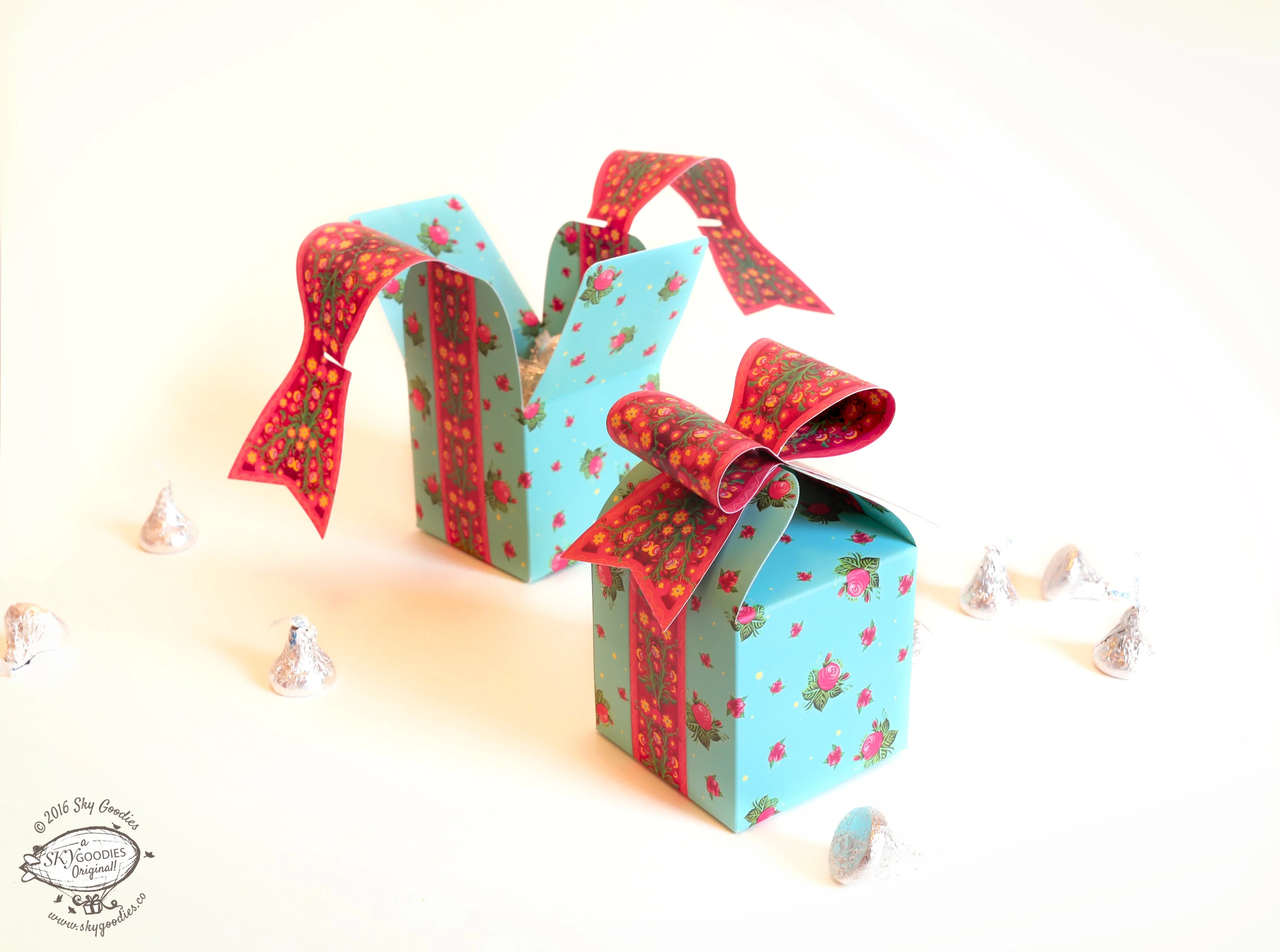 Set of 10 Blue Bow Gift Boxes - Image 2