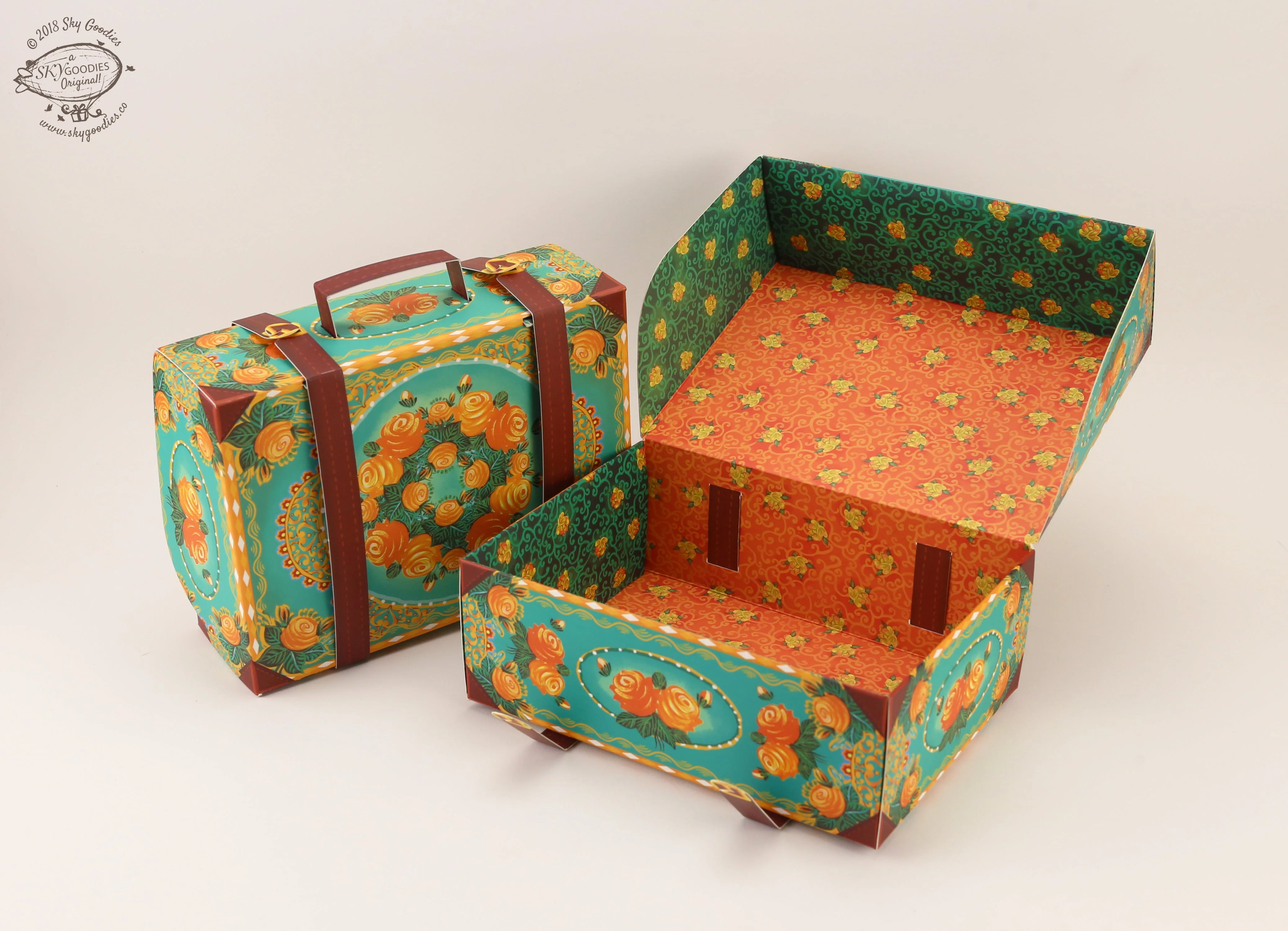 Set of 10 Colourful Blue Suitcase Gift Boxes - Image 3