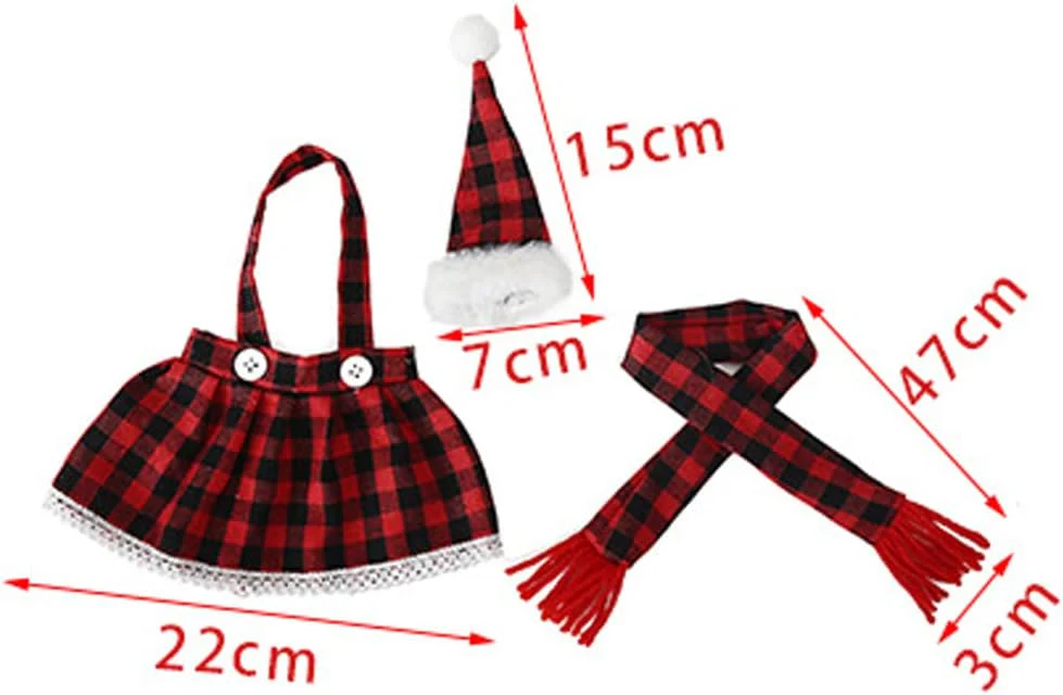 Set of 2 Wine  bottle cover  1Pcs Christmas Decorations Plaid Skirt Set Wine Set Beer Bottle Set Bar Table Atmosphere Black - Image 7