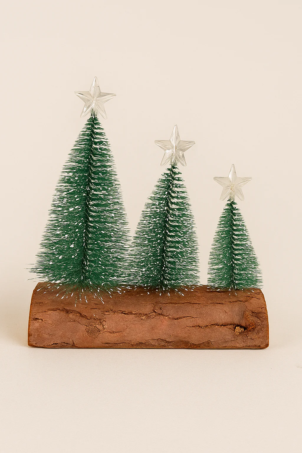 set of 3 Christmas LED Table Tree Set with Wooden Base - Image 6