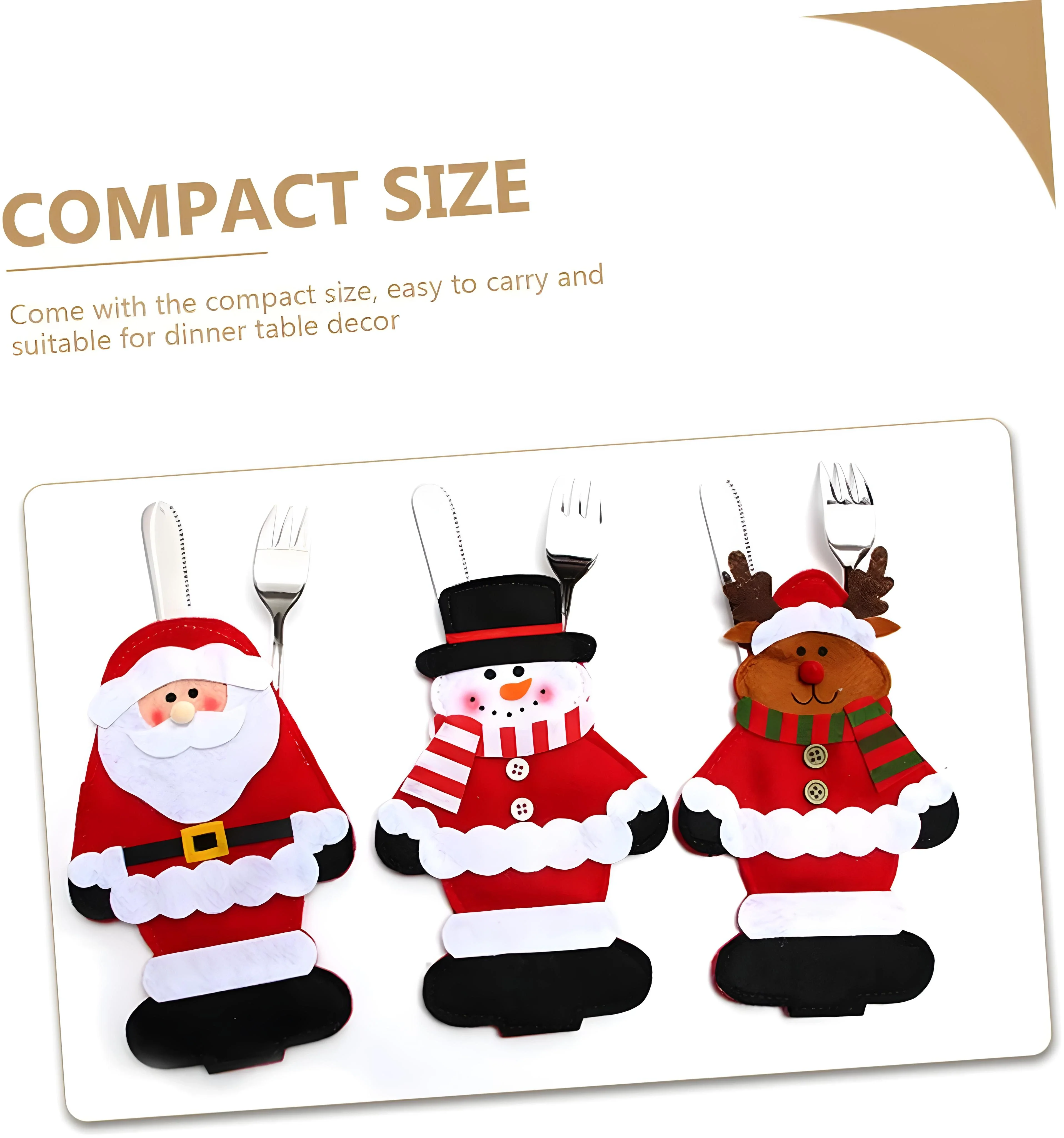 set of 3 Pcs Christmas Cutlery Holder - Image 4