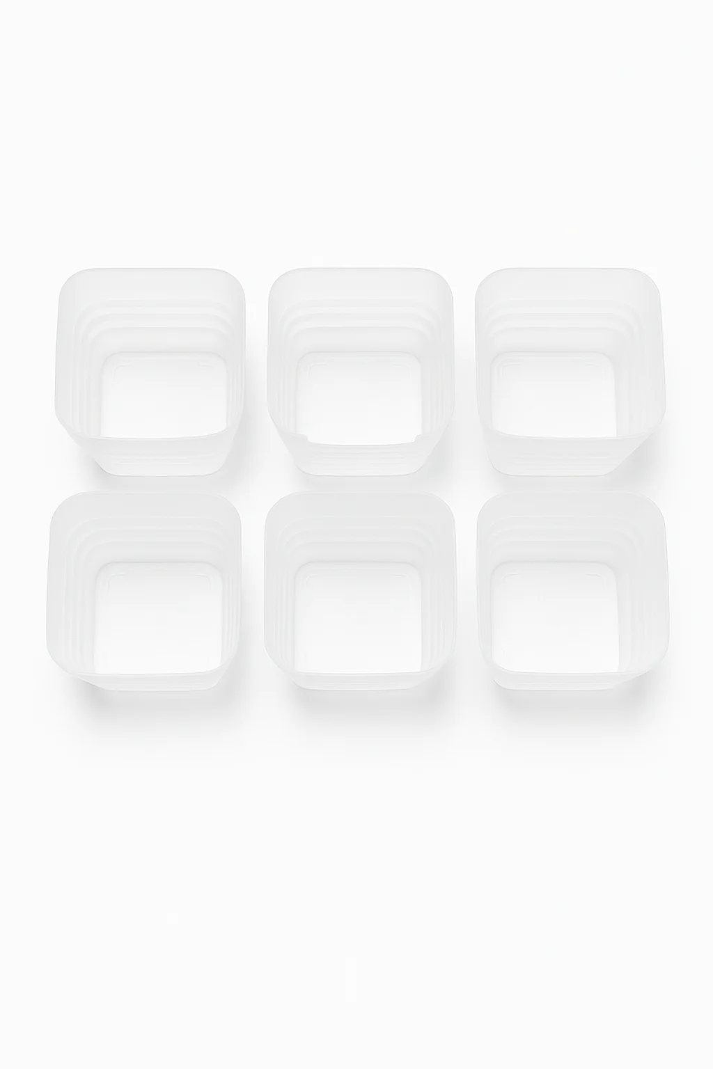 Set of 6 Multipurpose Frosted Plastic Storage Containers | Kitchen, Fridge, Bathroom & Desk Organiser | Compact & Durable Design - Image 3