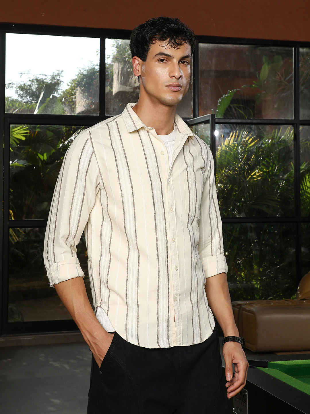 Shadow-Stripe Jacquard Shirt - Image 3