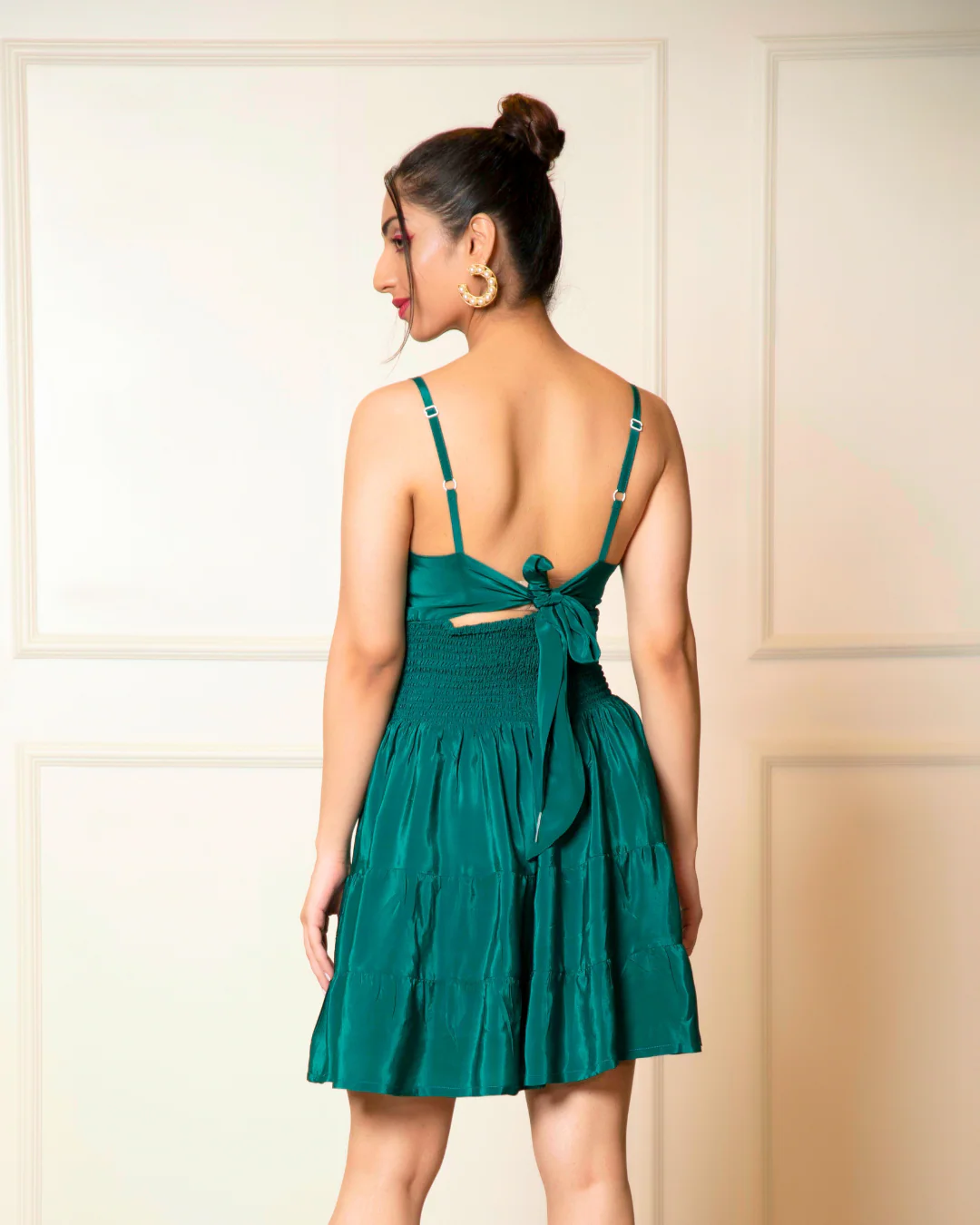 Shimmer A-Line Front Twist Mini Dress - Image 9