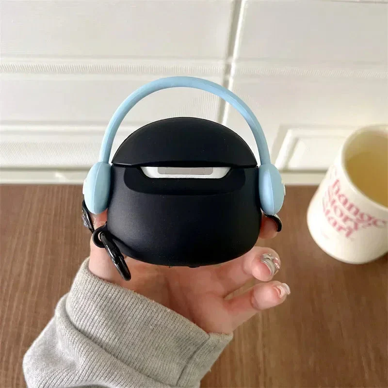 Shinchan With Blue Headphone Airpods Cover for Apple AirPods - Premium Silicone Case - Image 11