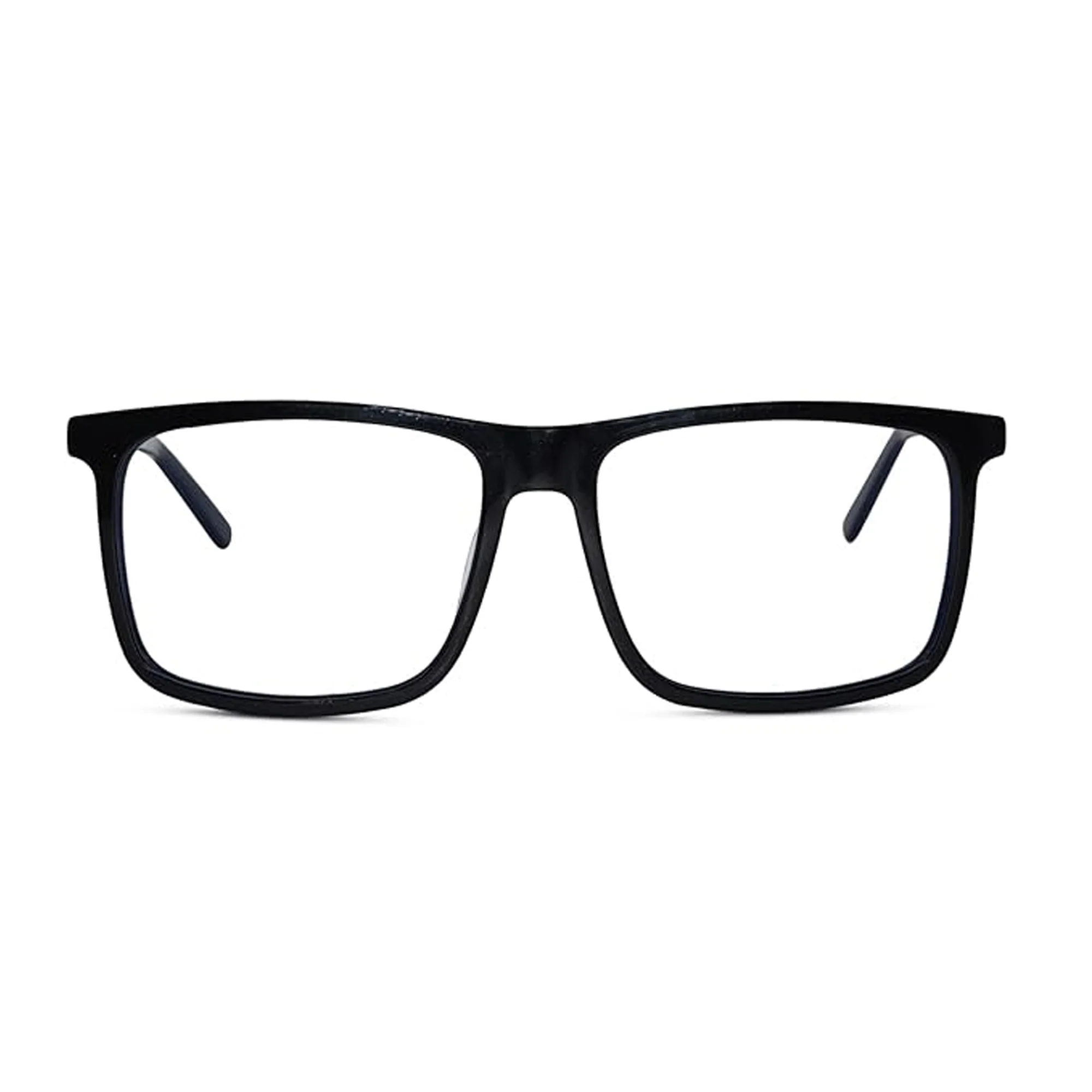 Shiny Black Acetate Rectangular Blue Cut Computer Glasses - Image 2