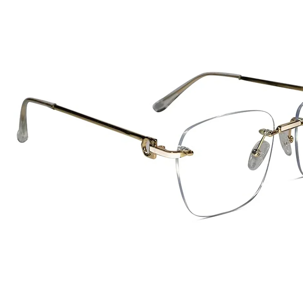 Shiny Black Frameless Rectangular Computer Glasses - Image 6