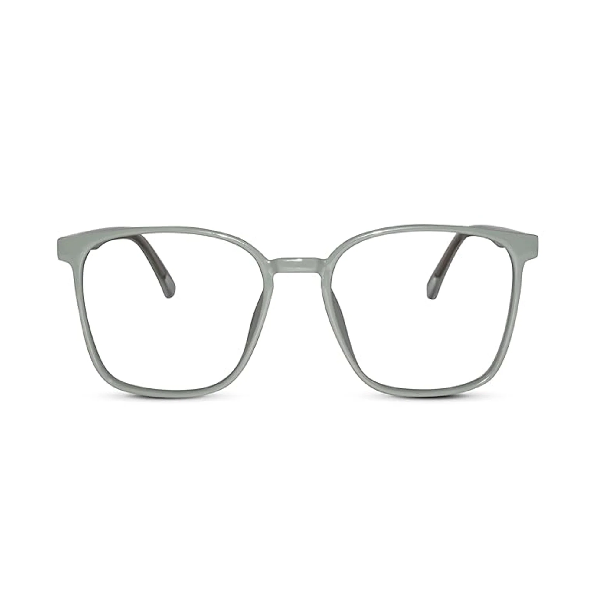 Shiny Grey Square Computer Glasses For Men & Women - Image 2