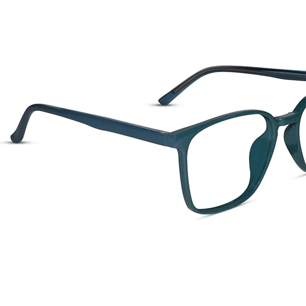 Shiny Grey Square Computer Glasses For Men & Women - Image 7