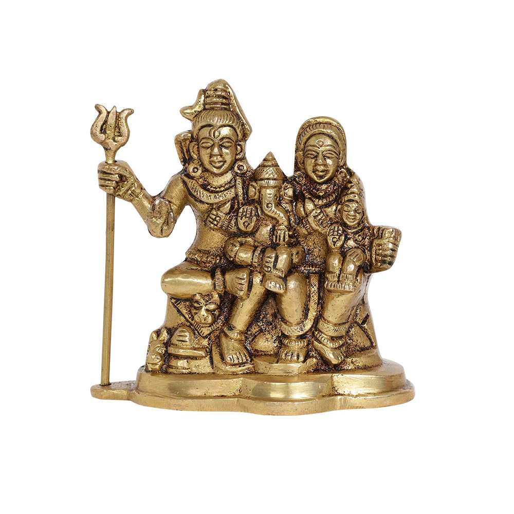 Shiva Parvati Brass Idol | 100% Pure Brass | Antique Finish - Image 3
