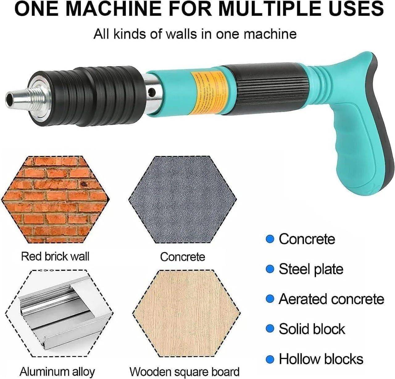 Shooter: Adjustable Manual Concrete Nail Gun for Wall Fixing, Woodworking & Portable Nail Shooting - Image 4