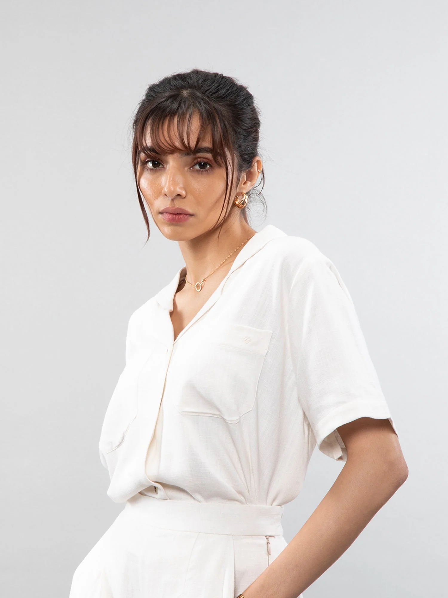 Short-sleeve linen shirt - Image 35