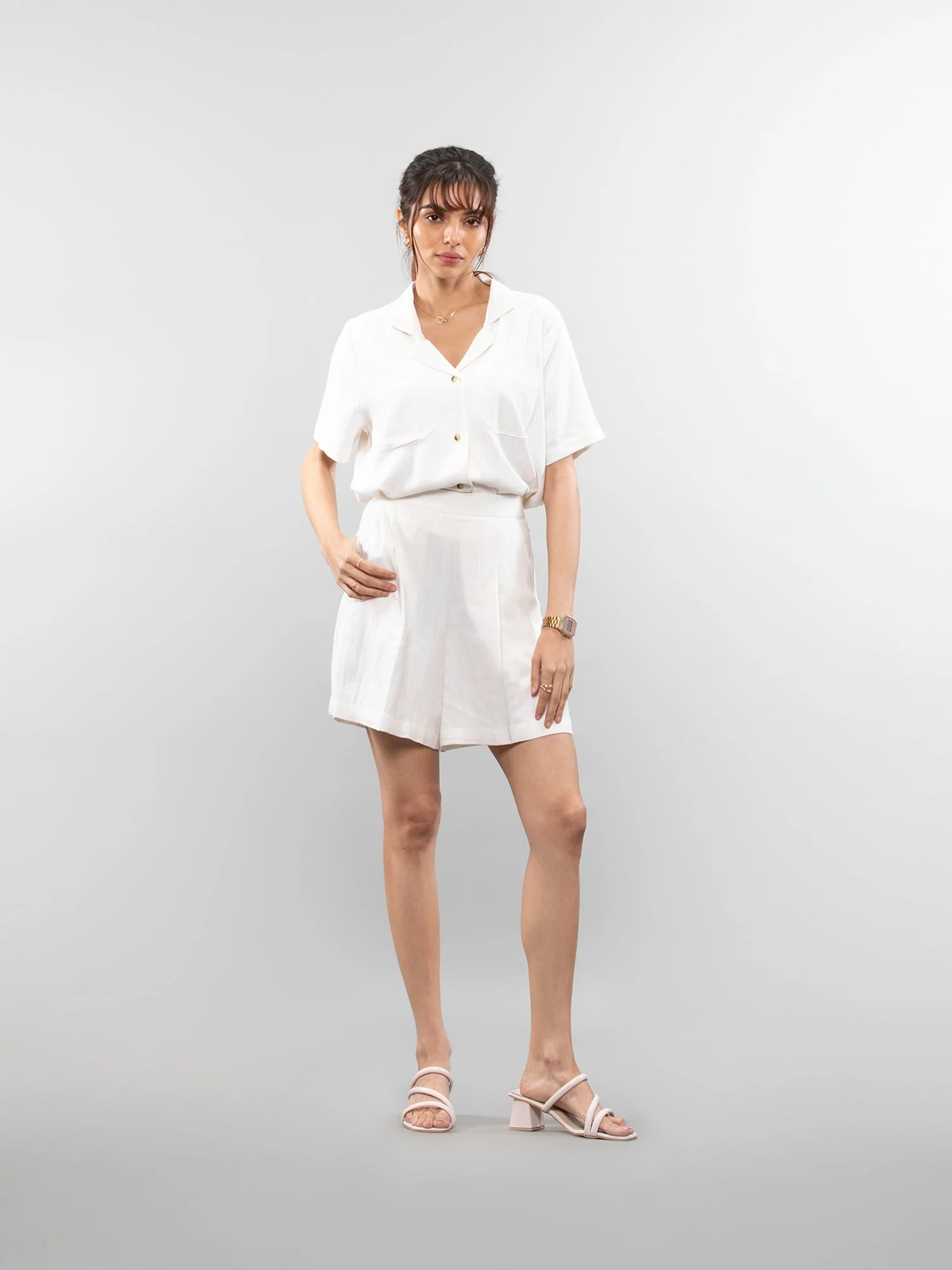 Short-sleeve linen shirt - Image 36