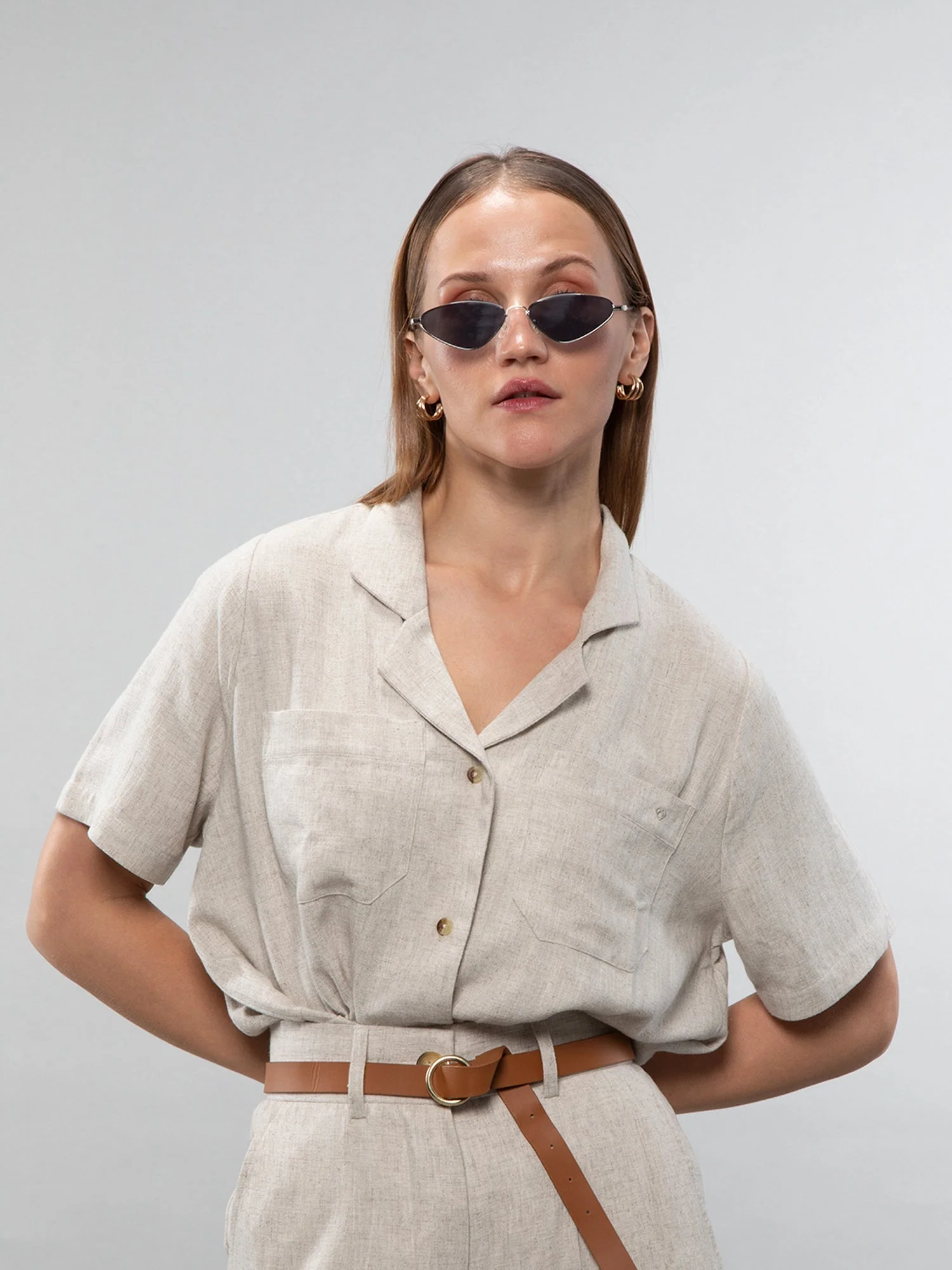 Short-sleeve linen shirt - Image 38