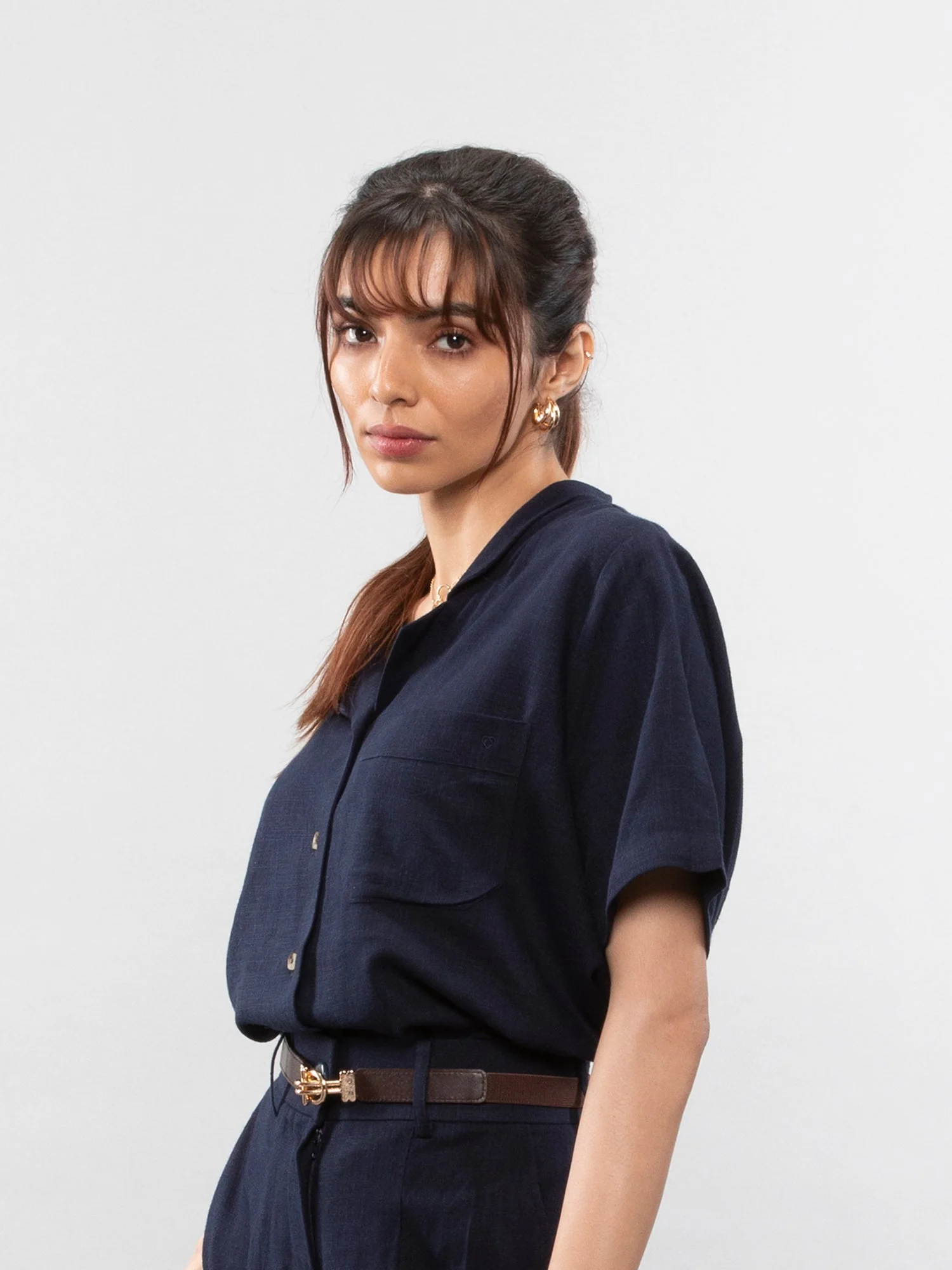 Short-sleeve linen shirt - Image 40