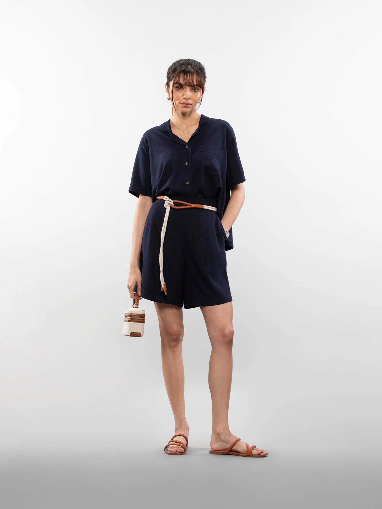 Short-sleeve linen shirt - Image 42