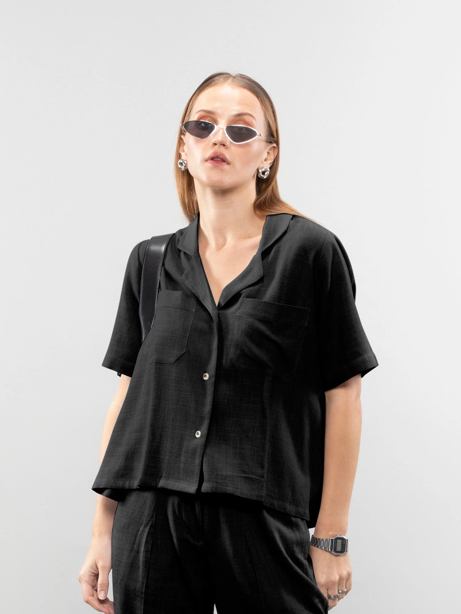 Short-sleeve linen shirt - Image 38