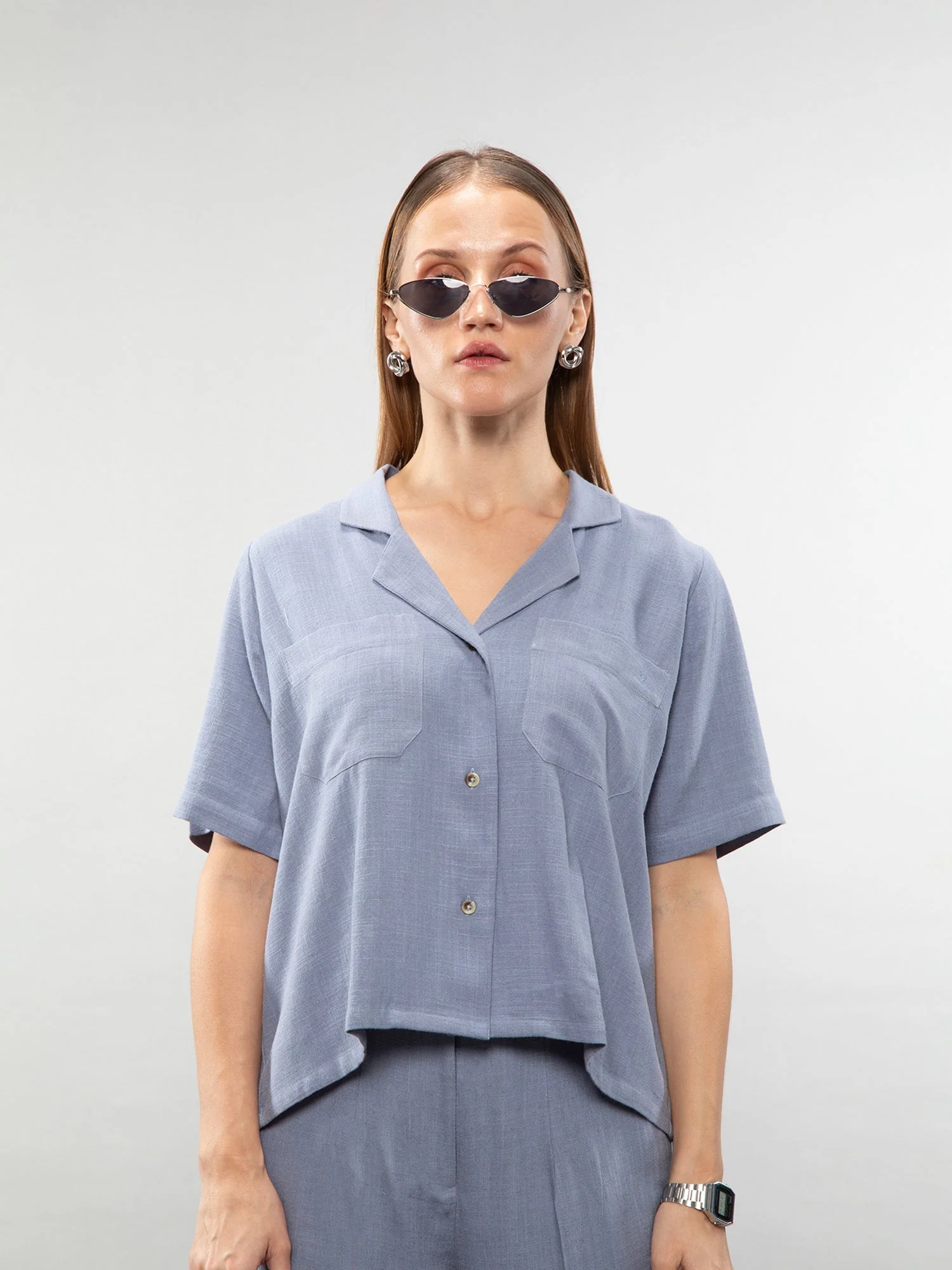 Short-sleeve linen shirt - Image 38