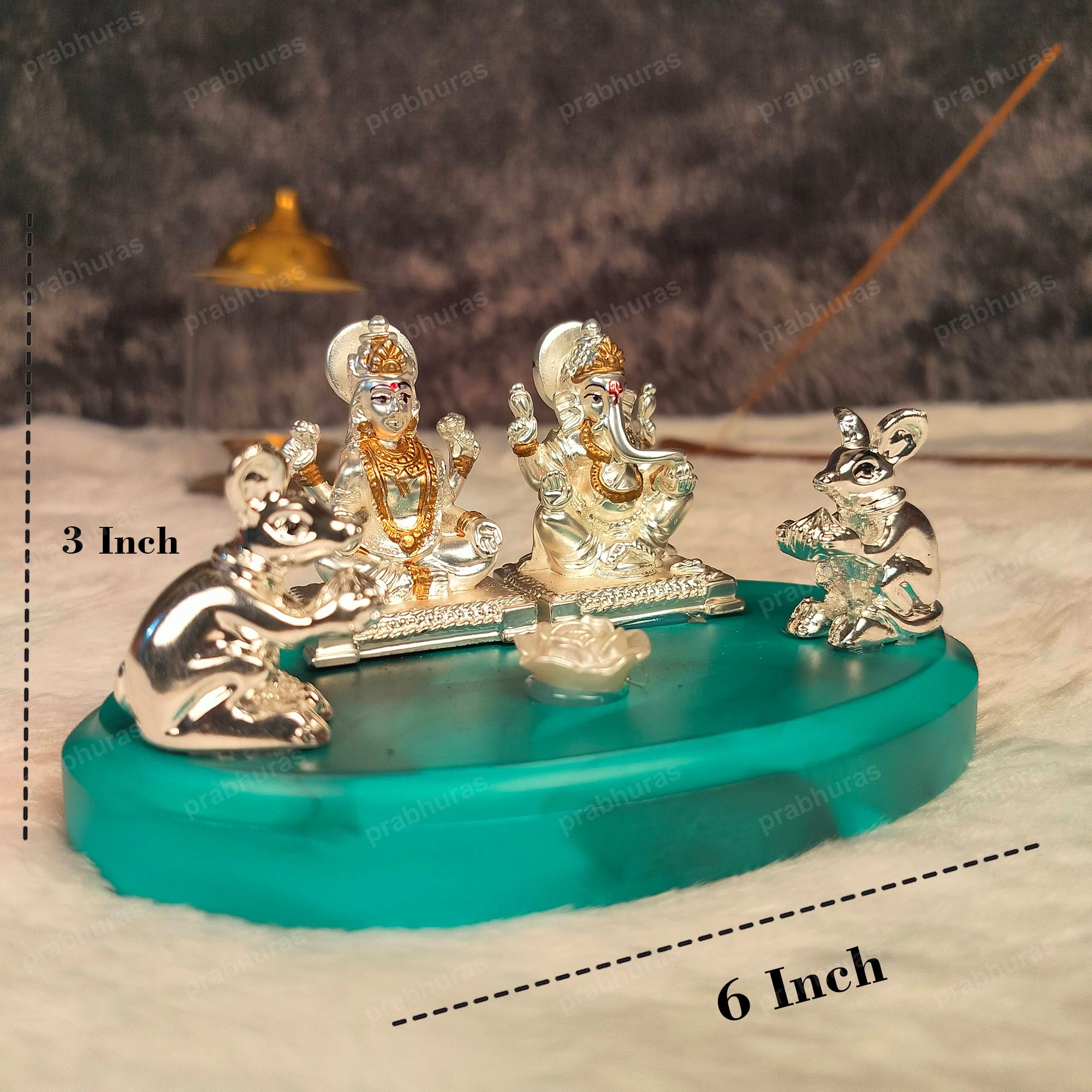Shree Laxmi Ganesh Murti And Silver Coated - Image 5