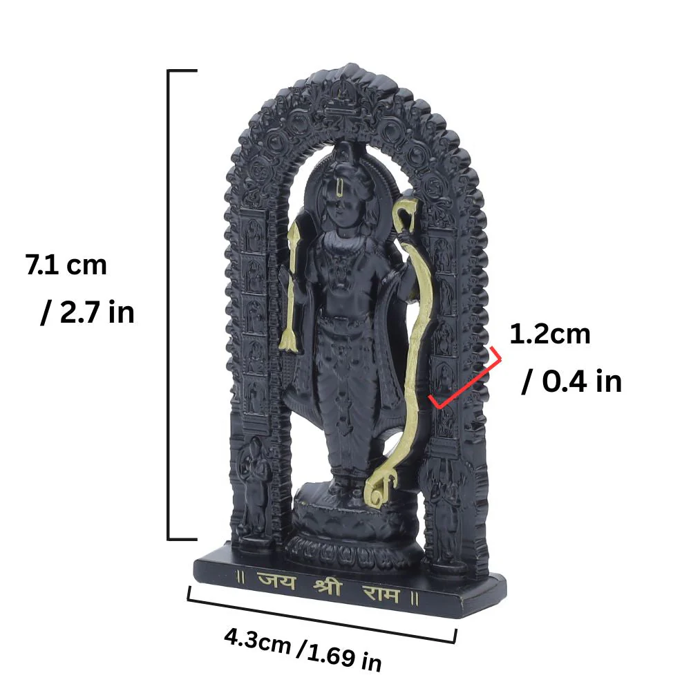 Shree Ram Lalla Murti 3 inch (Black/Gold) - Image 7
