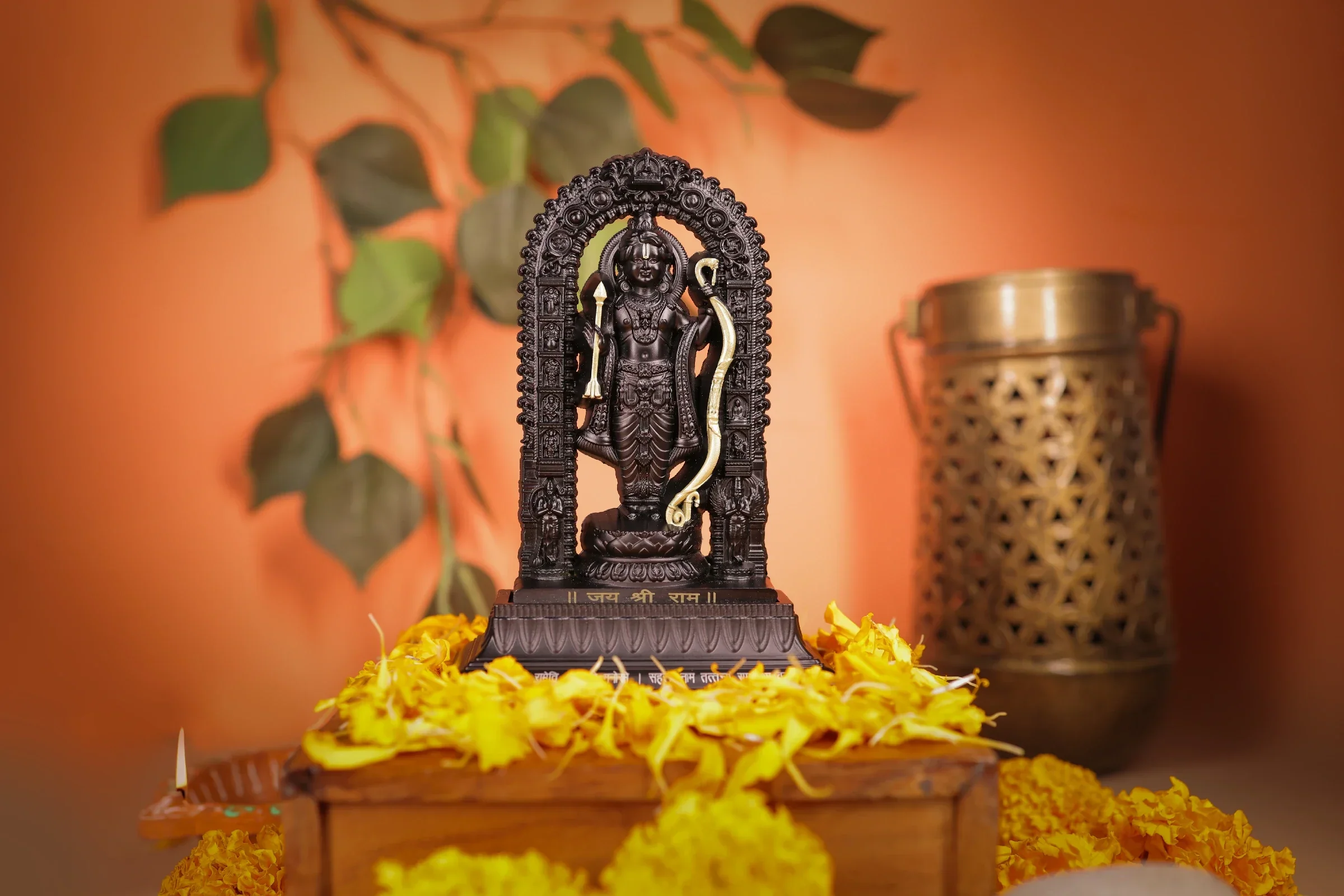 Shree Ram Lalla Murti 5.5 inch (Black/Gold) - Image 2