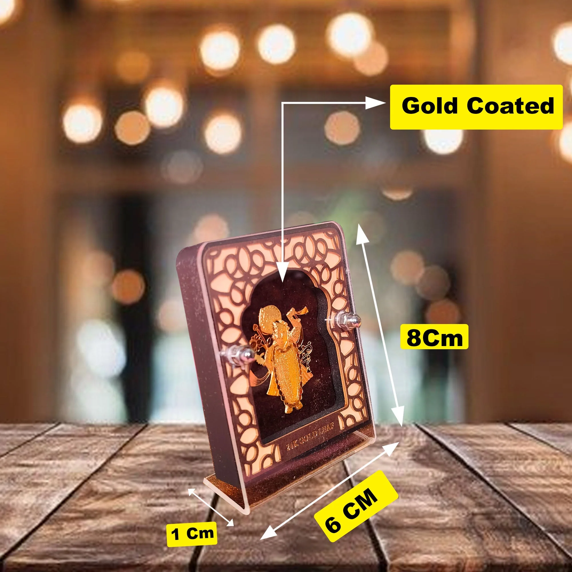 Shreenath Ji Leaf 24KT Gold Coated Table Top - Image 10