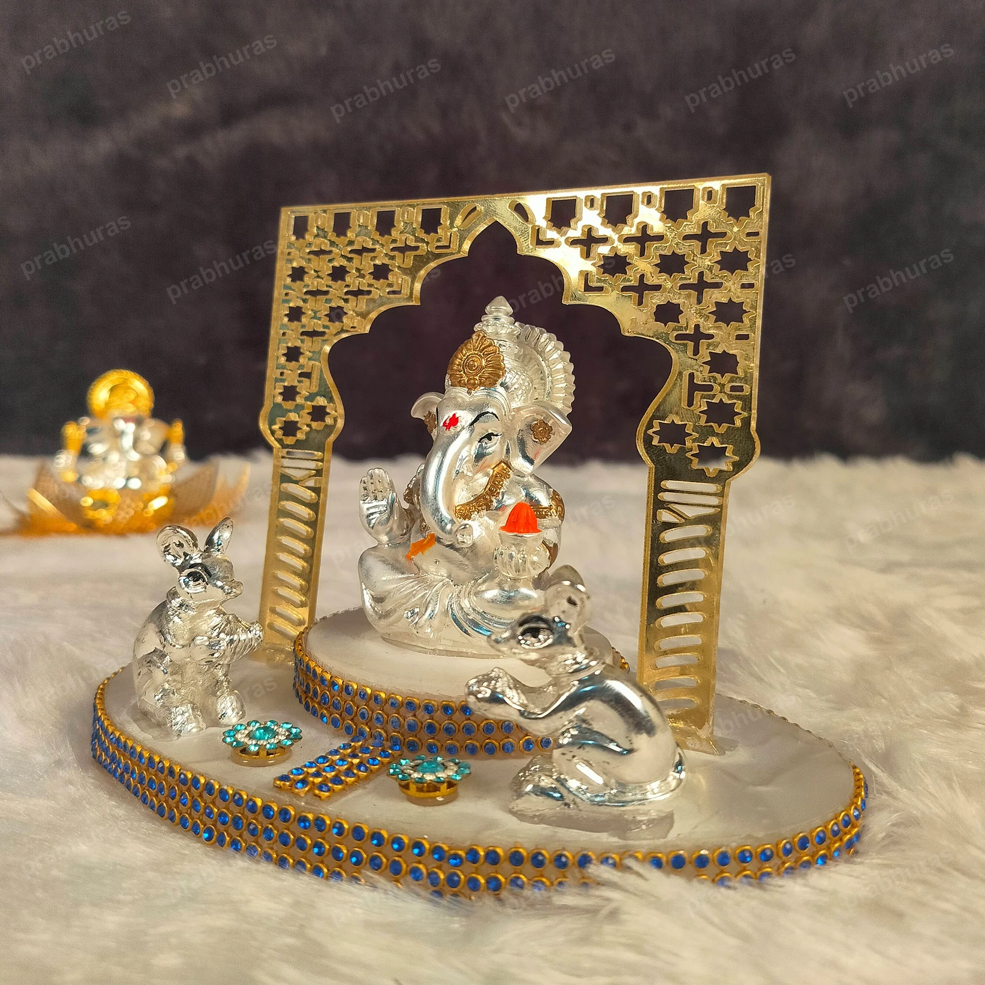 Shri Ganesh ji Dawar Gate With Gold And Silver Coated - Image 3