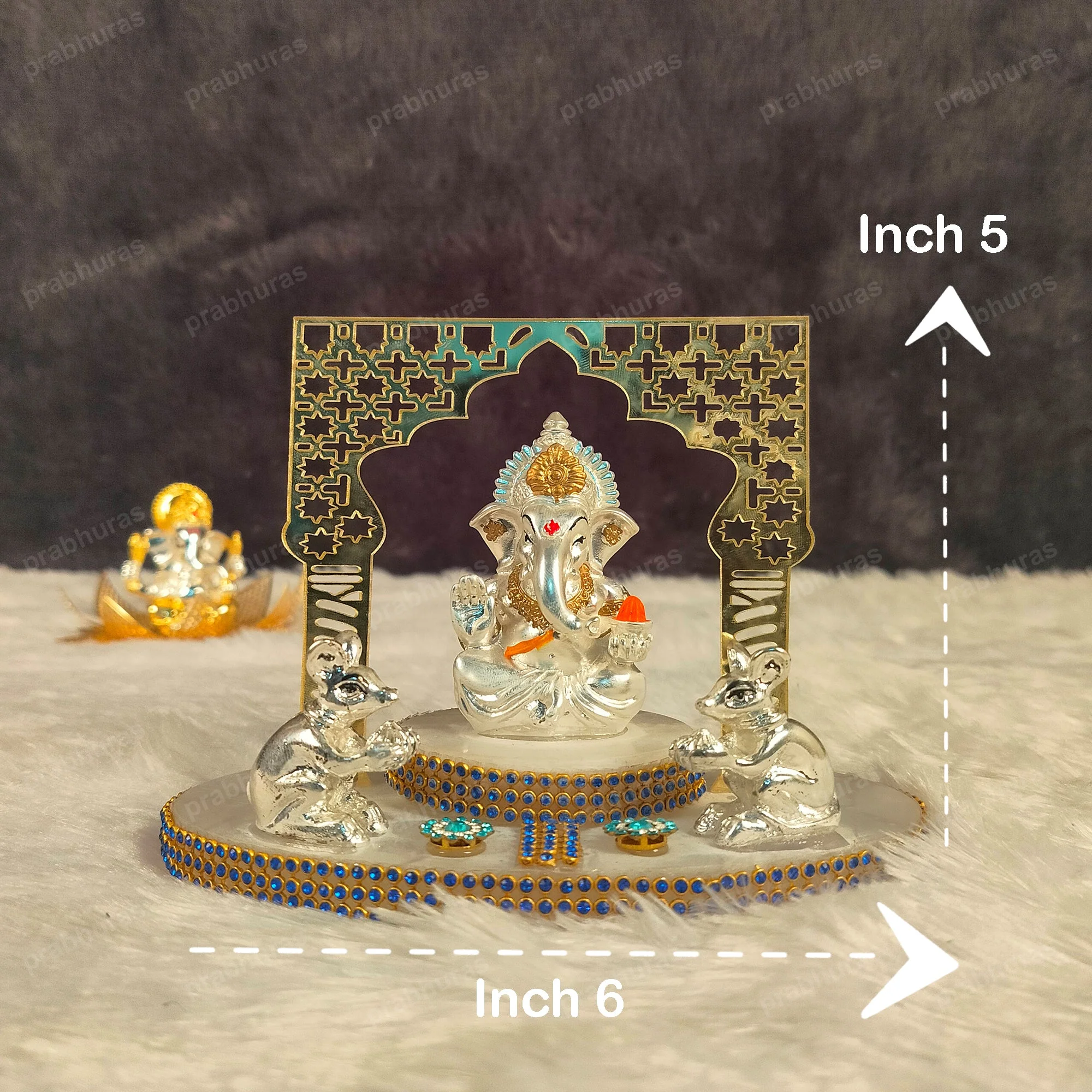 Shri Ganesh ji Dawar Gate With Gold And Silver Coated - Image 6