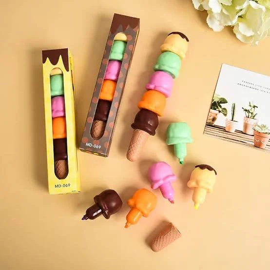 Shweet: Ice Cream-Themed Stackable Highlighter Set – Fun & Colorful Mini Markers for Kids, DIY & Art Projects - Image 2