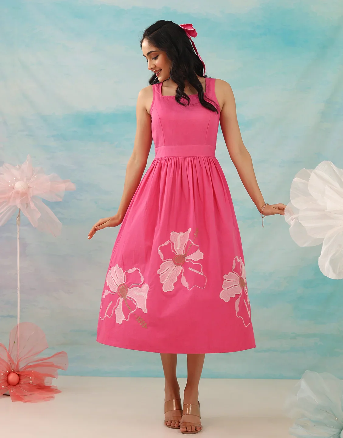 SIERRA PINK DORI EMBROIDERED LONG DRESS - Image 2