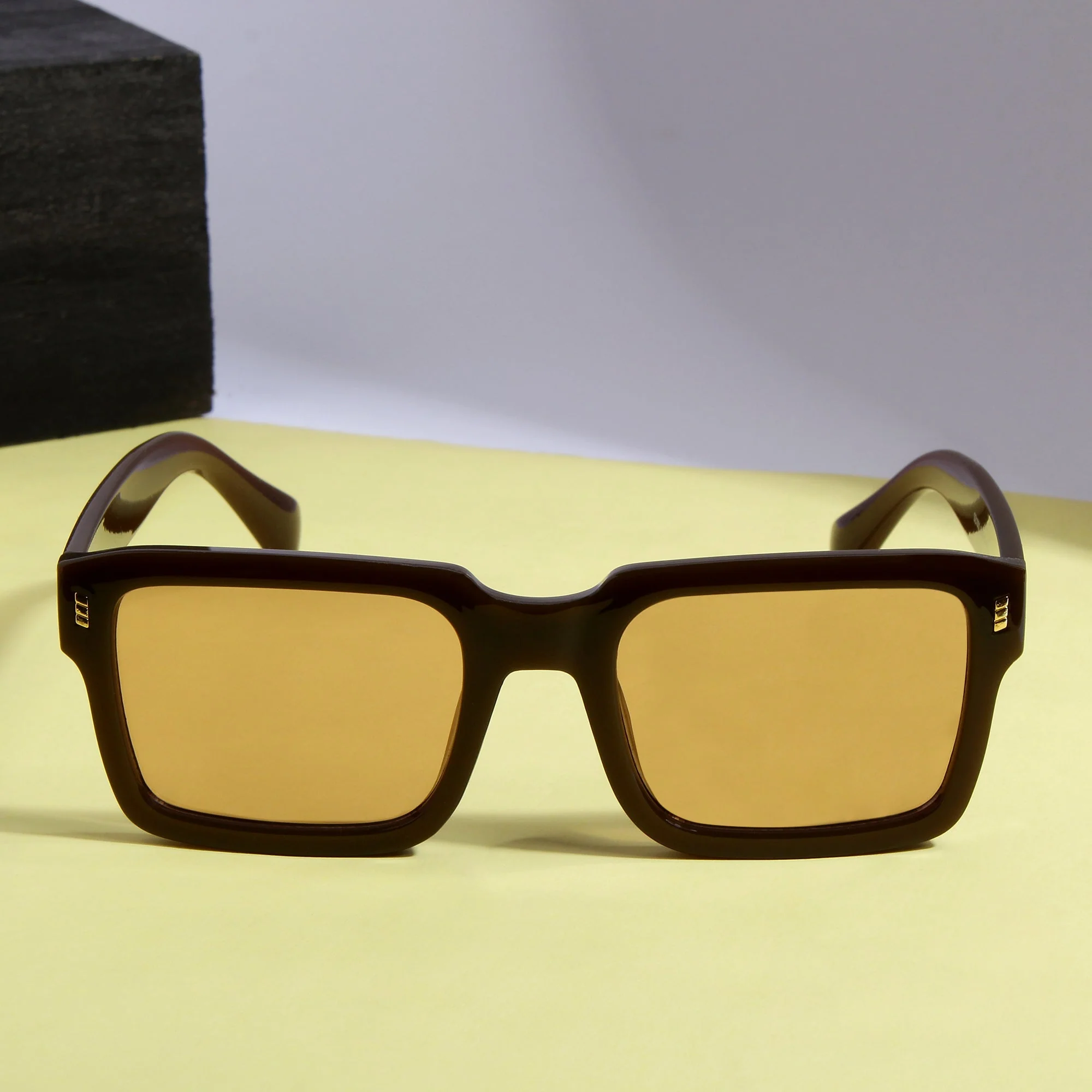 Sigma Brown Rectangle Sunglasses - Image 3