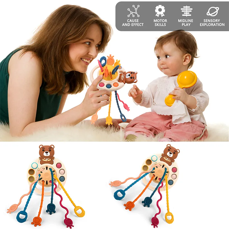 Silicone Pull String Sensory Toys for Kids (Random Design) - Image 4