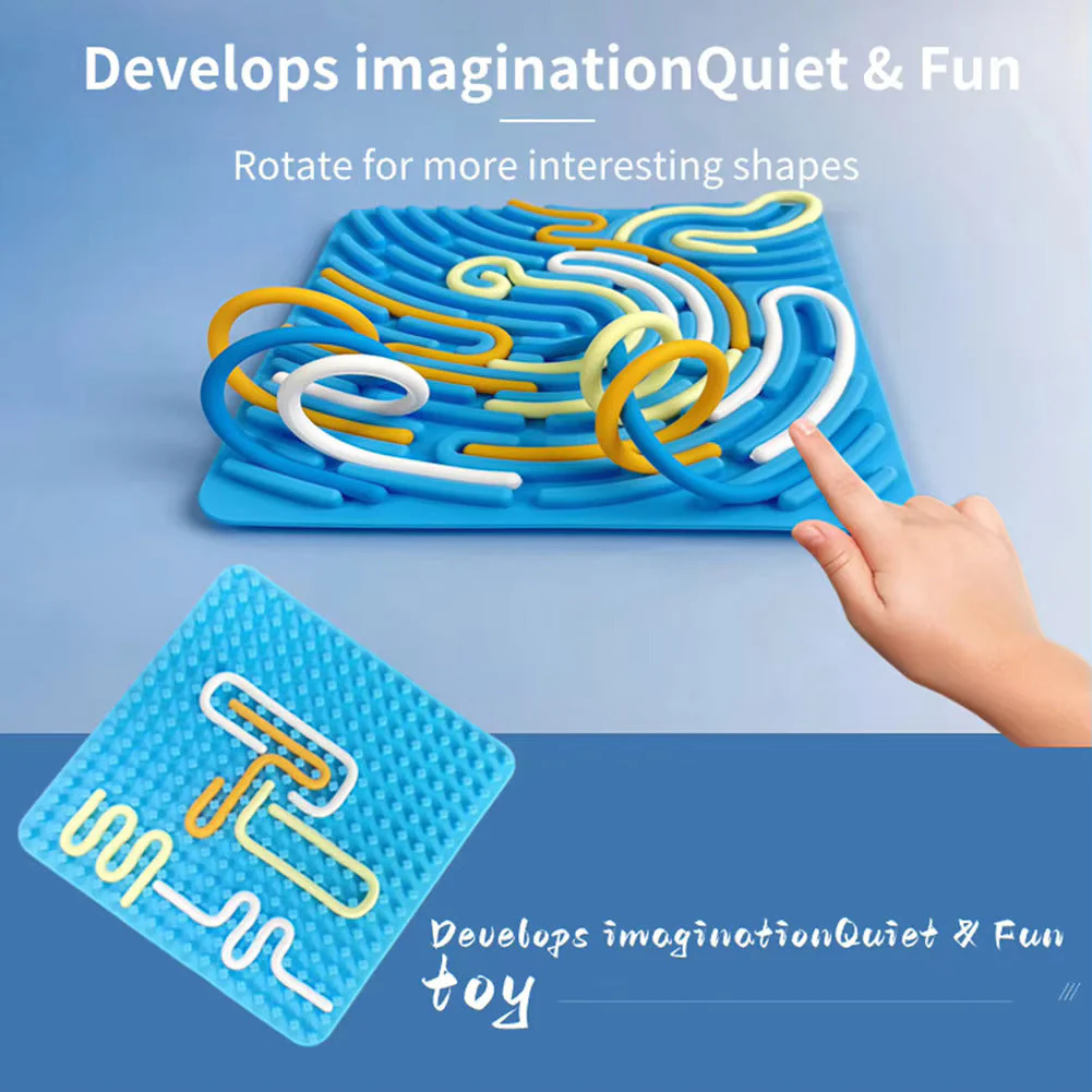 Silicone Sensory Maze Board Fidget Toy for Kids (Random Design) 1pc - Image 4
