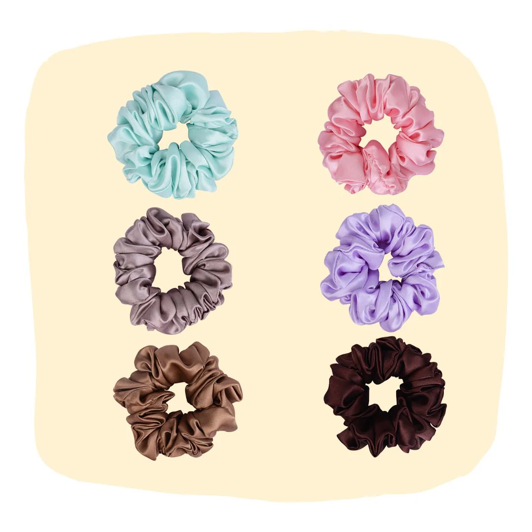 Silk Satin Hair Scrunchies Set: Breakage-Free Hair Ties - Image 5