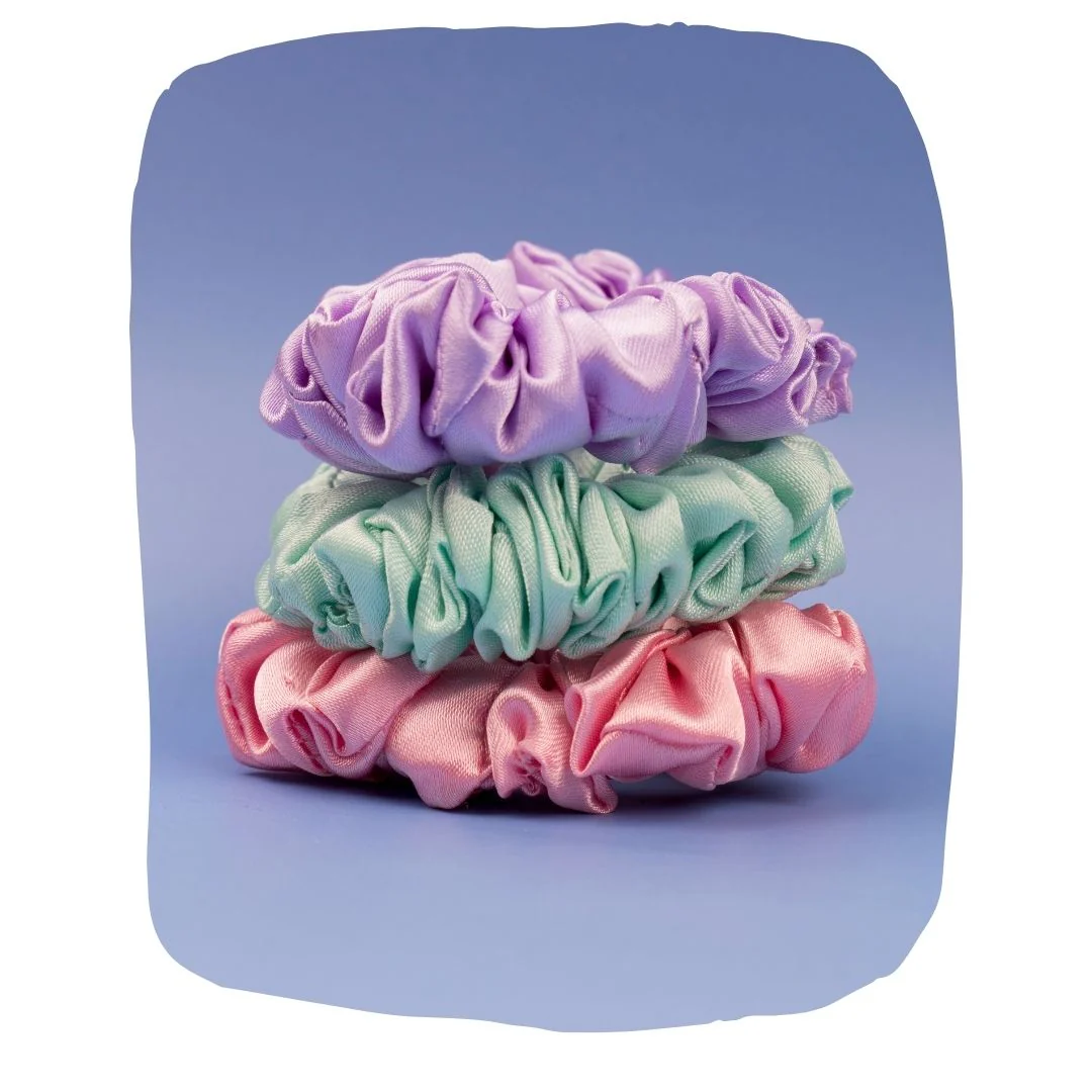 Silk Satin Scrunchies: Gentle, Durable Hair Styling Pack - Image 3