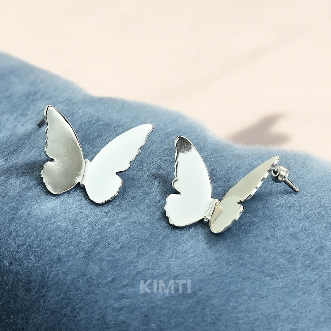 Silver Butterfly Stud Earring - Image 2