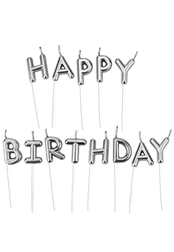 Silver Happy Birthday Alphabetical Candles - Image 2