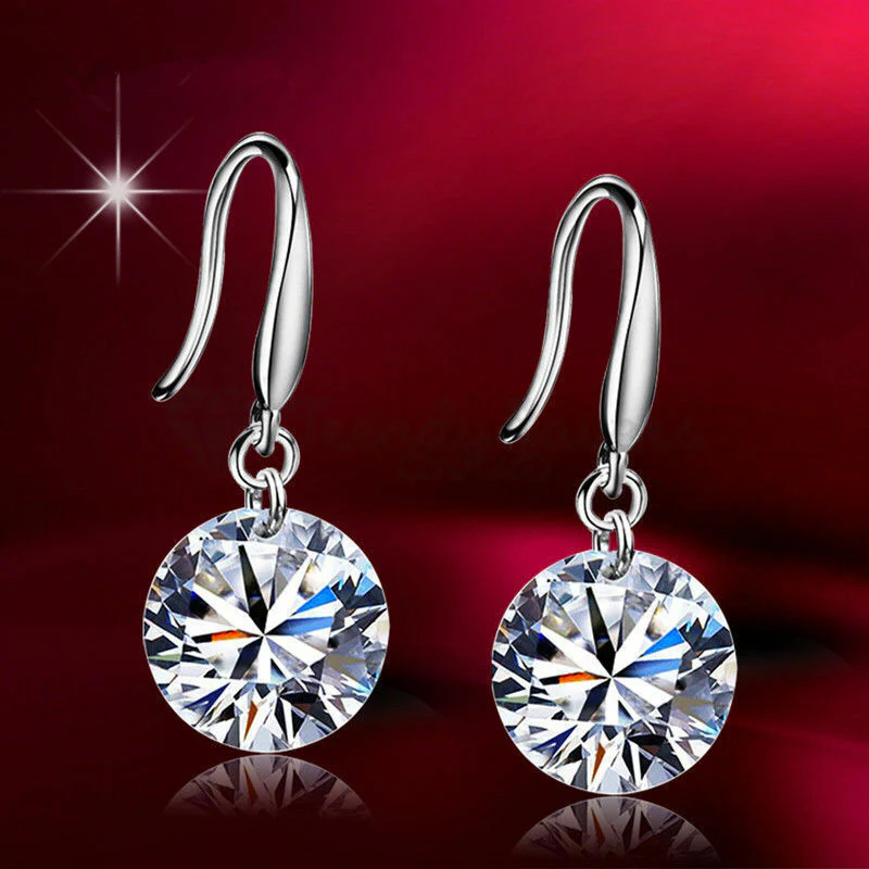 Silver Plated Austrian Crystal Drop Earrings For Women & Girls - Image 5