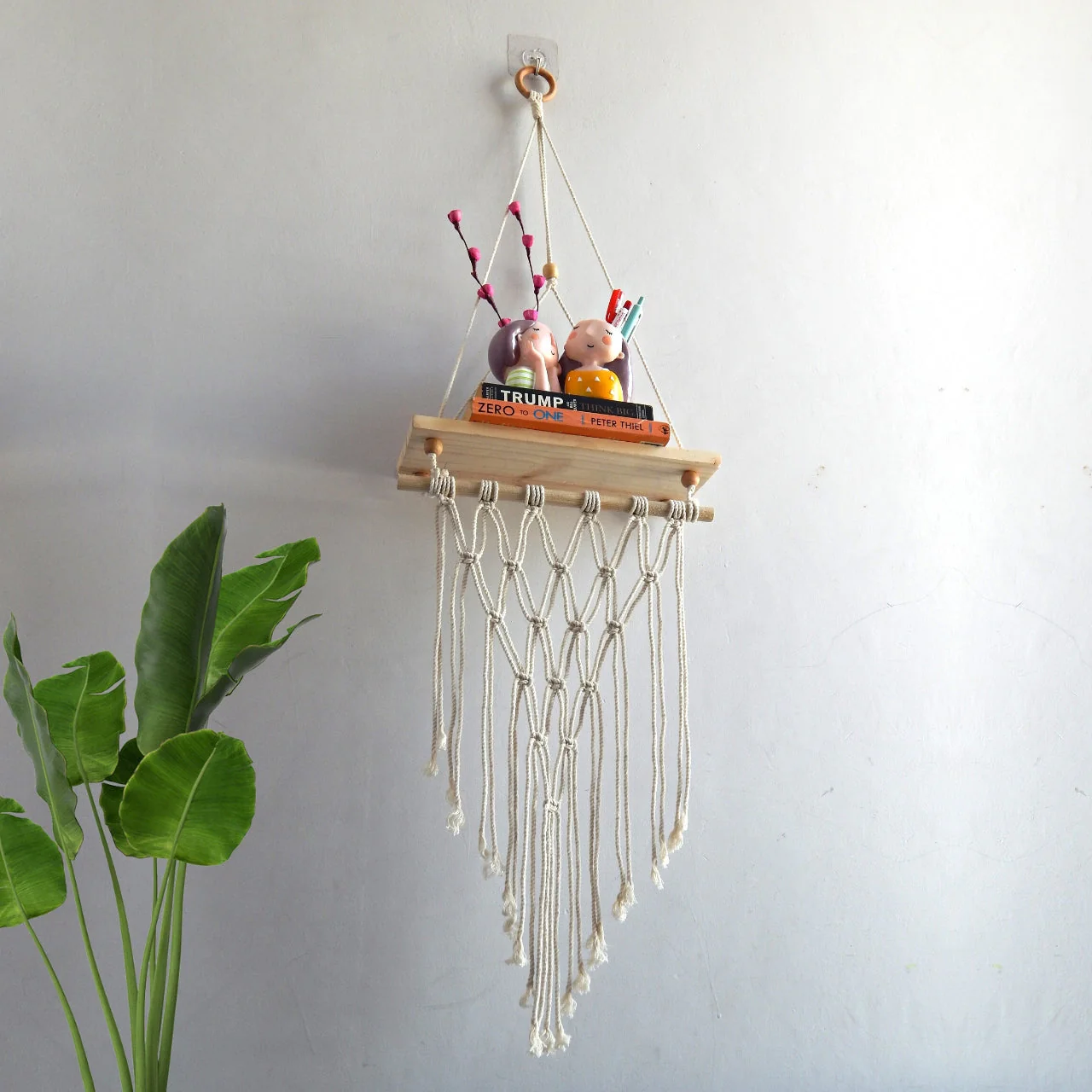 Single Macrame Hanging Shelf - Image 4