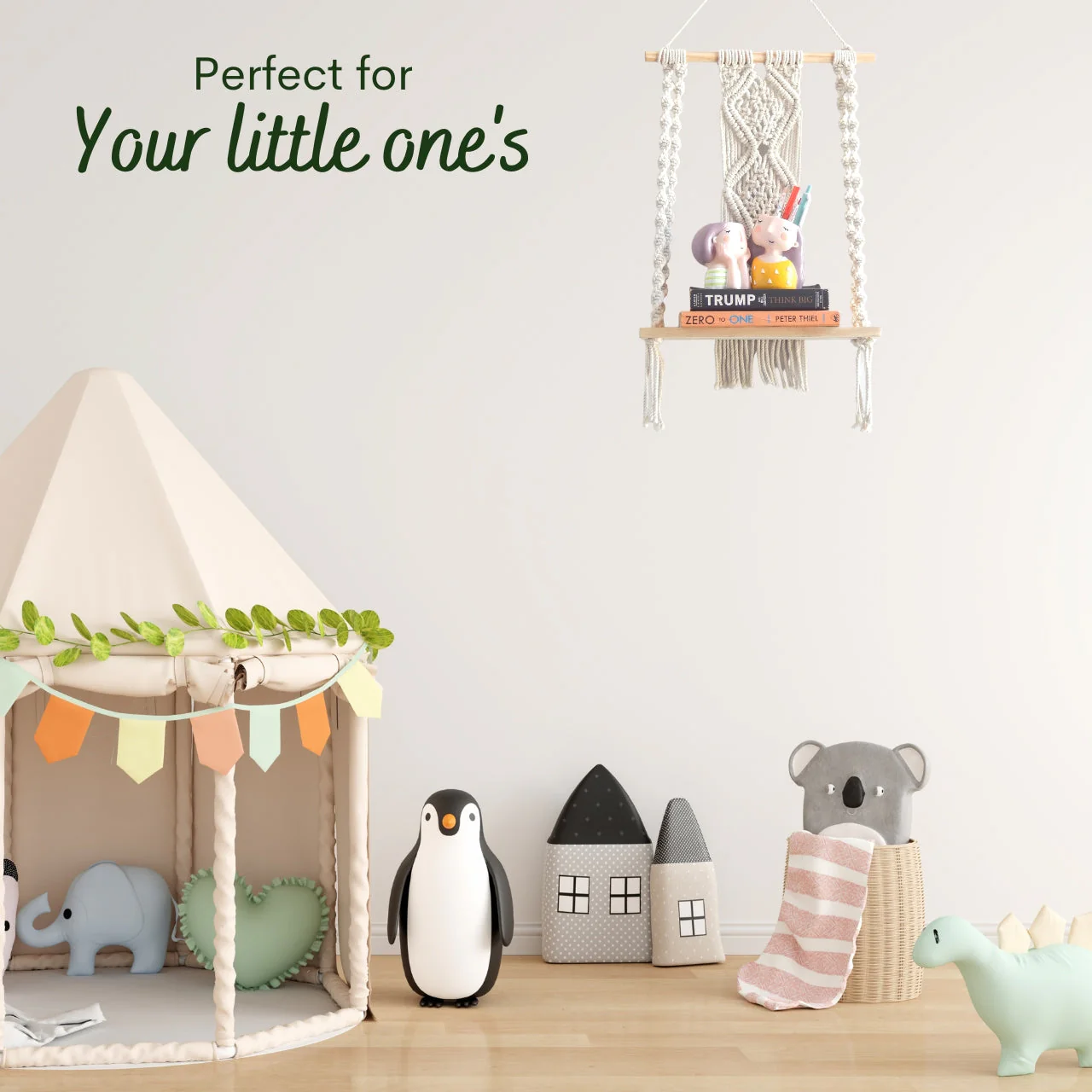 Single Macrame Hanging Shelf - Image 7