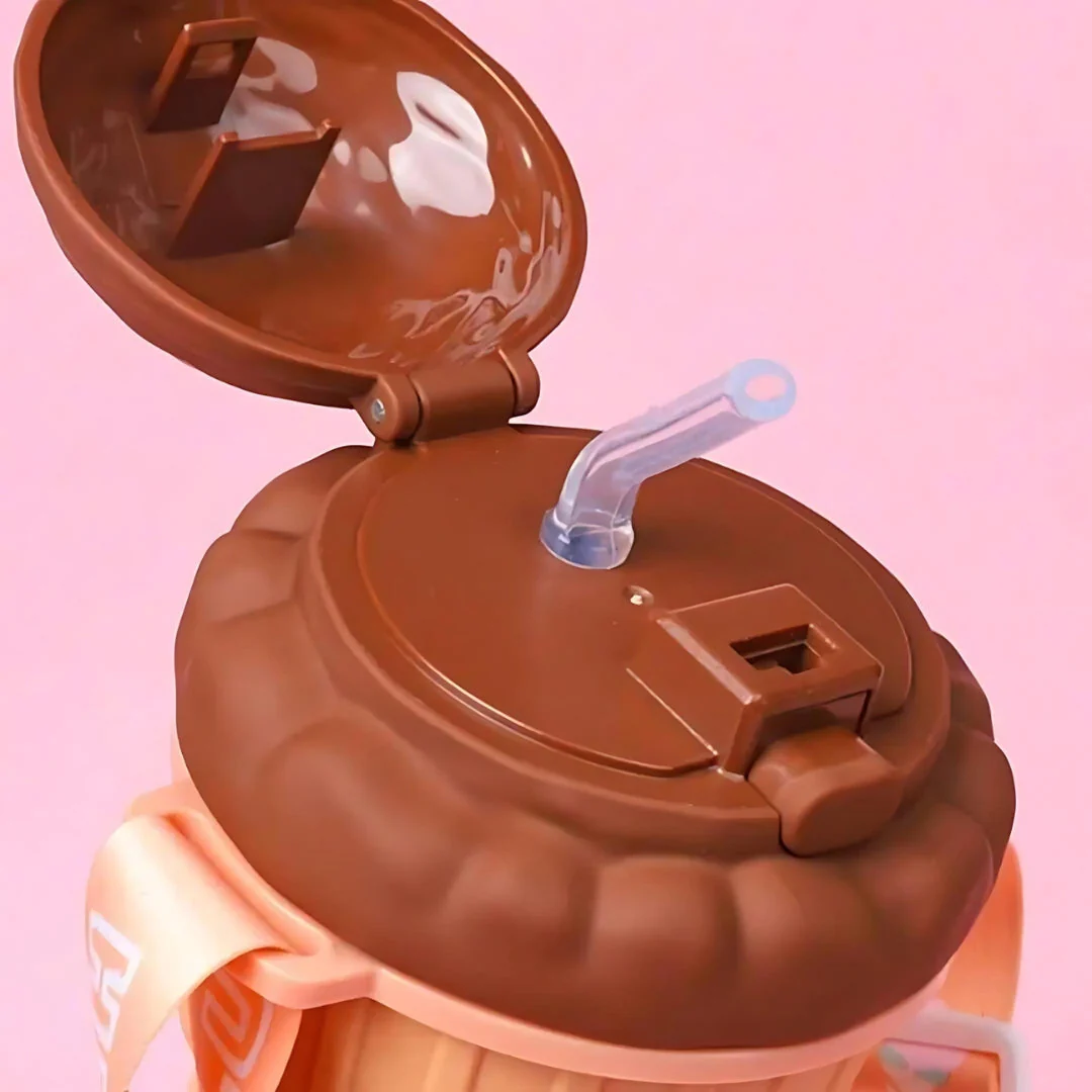 Sippy: Adorable Ice Cream Cone Sipper Bottle with Built-In Straw & Kid-Friendly 450ml Design - Image 4
