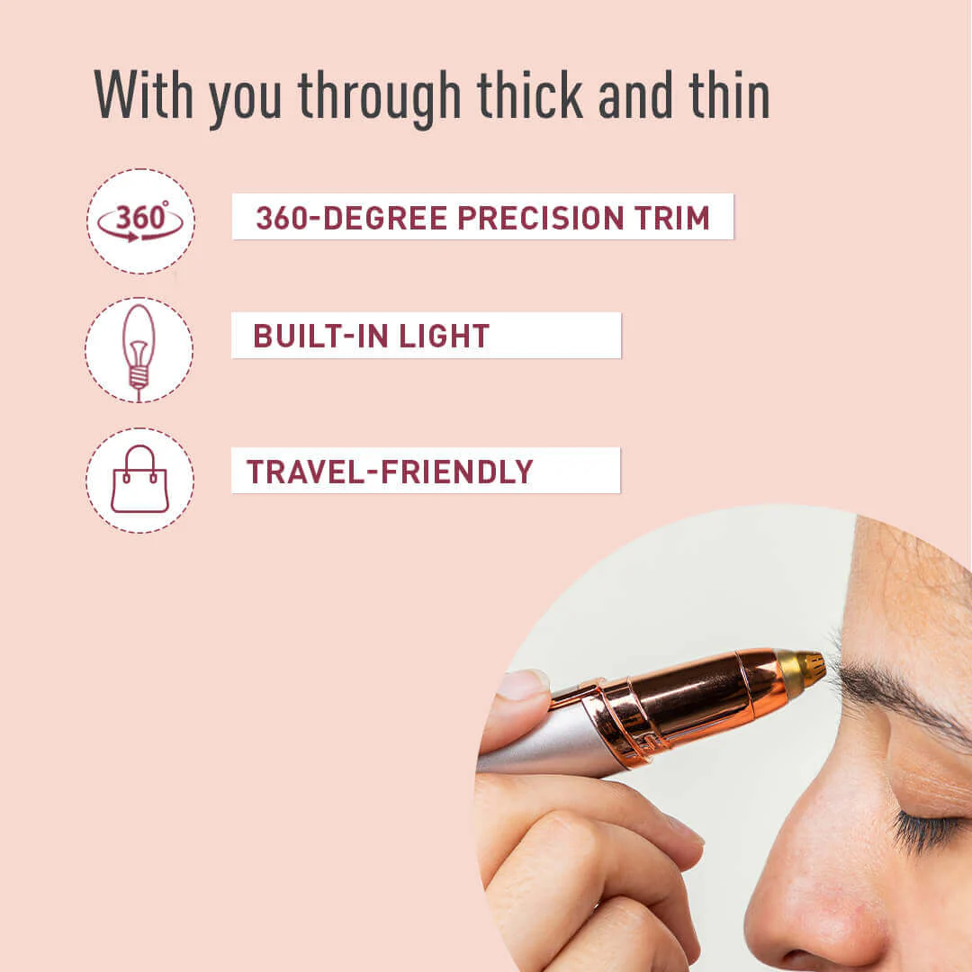 Sirona Electric Eyebrow Trimmer for Women | Painless Eyebrow Trimmer, 360° Precision Trim, Battery Operated, Travel friendly, Brow Trimmer - Image 3