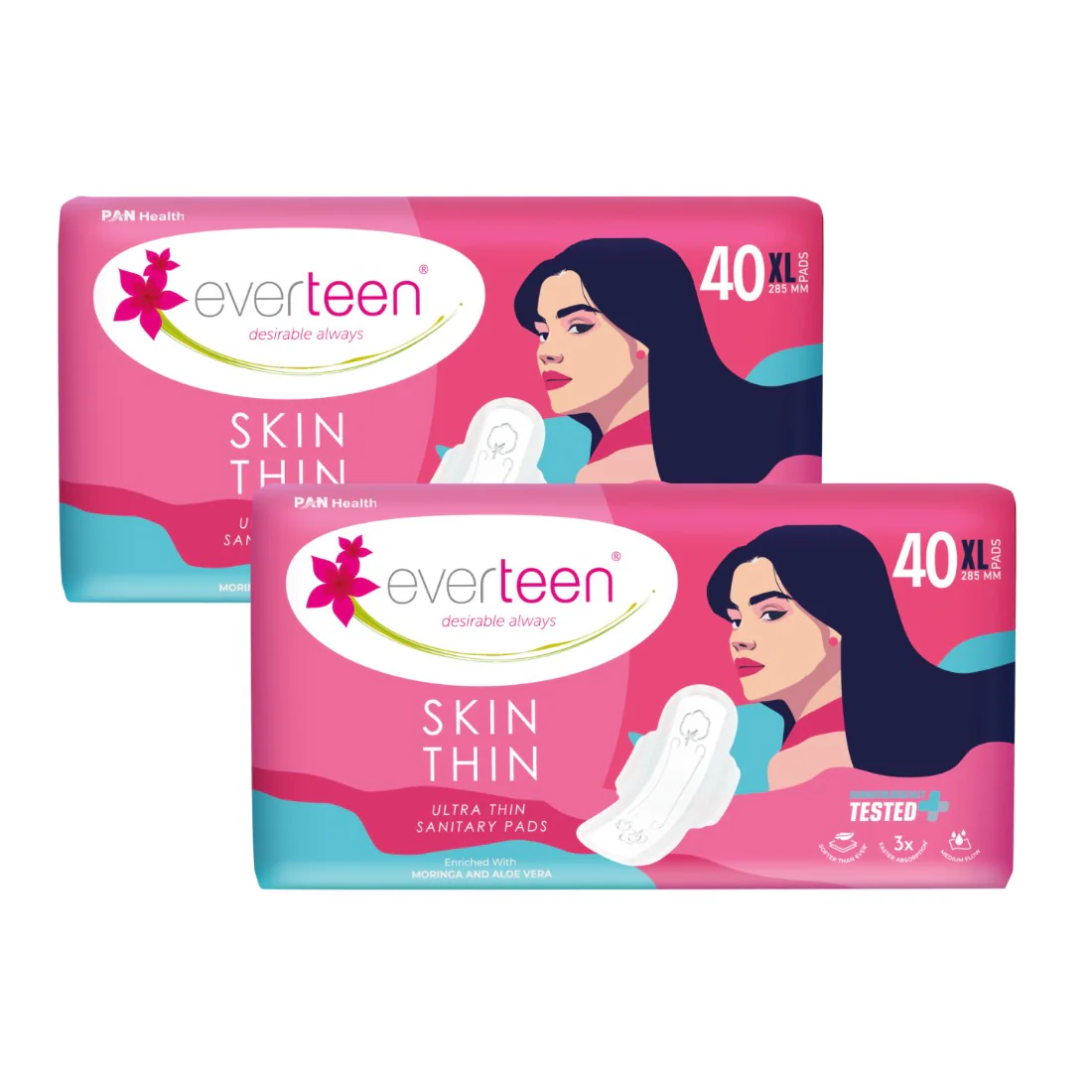 SKIN THIN Ultra XL Sanitary Pads with Moringa & Aloe Vera (40 Pads, 285mm) - Image 14