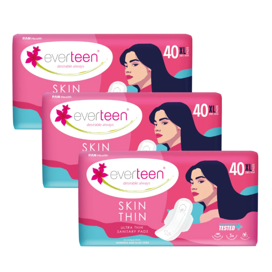 SKIN THIN Ultra XL Sanitary Pads with Moringa & Aloe Vera (40 Pads, 285mm) - Image 15