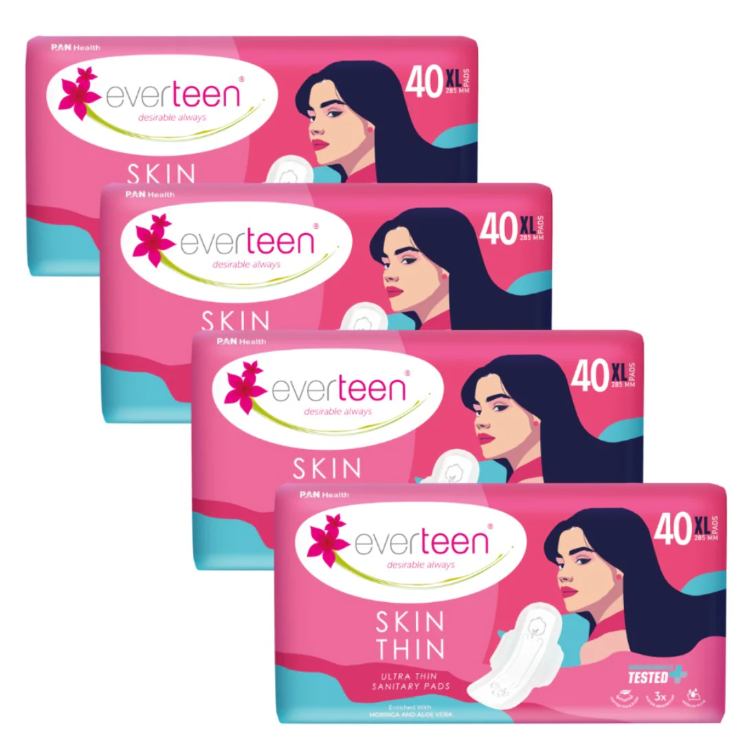 SKIN THIN Ultra XL Sanitary Pads with Moringa & Aloe Vera (40 Pads, 285mm) - Image 16