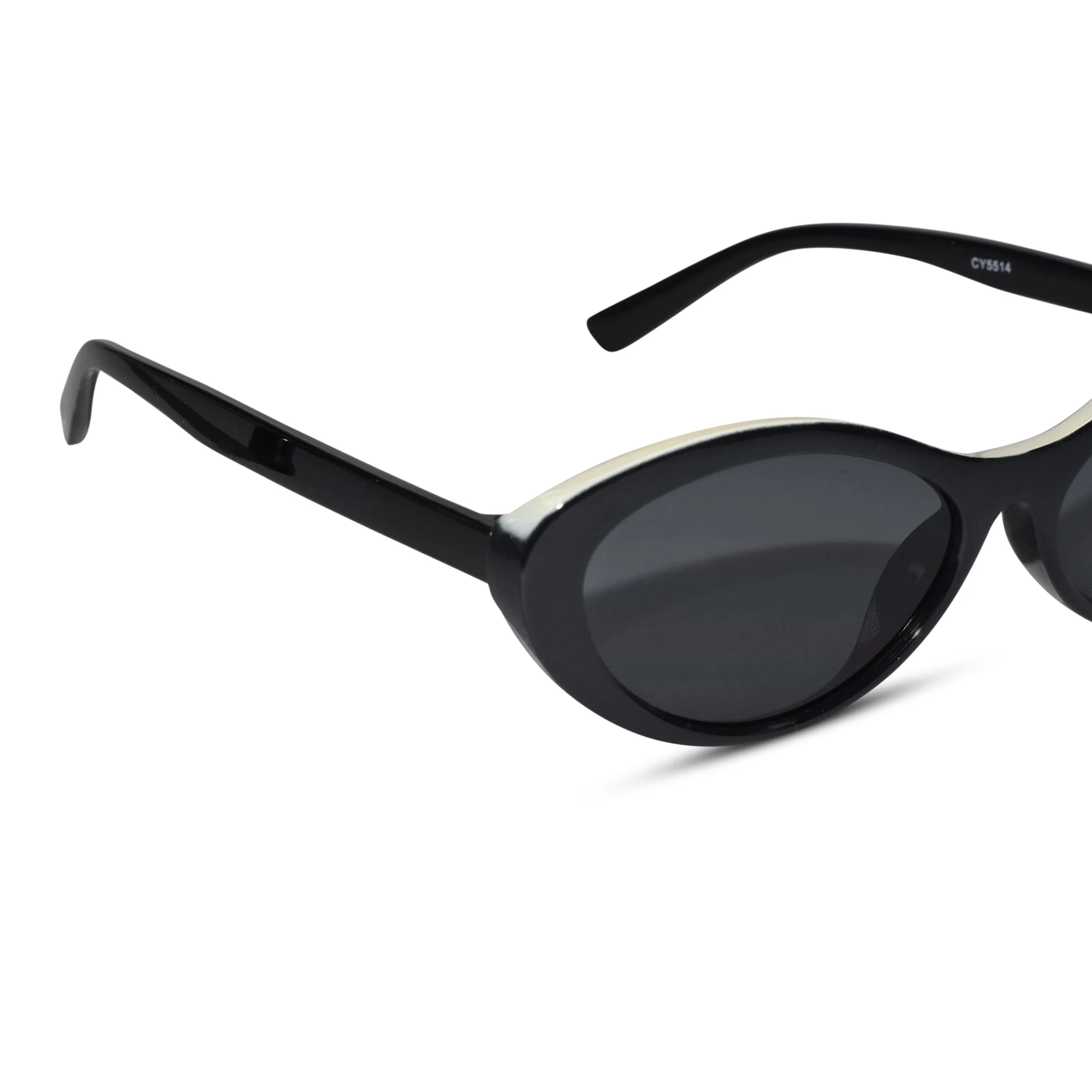 Sleek Black Cat Eye  Sunglasses - Image 2