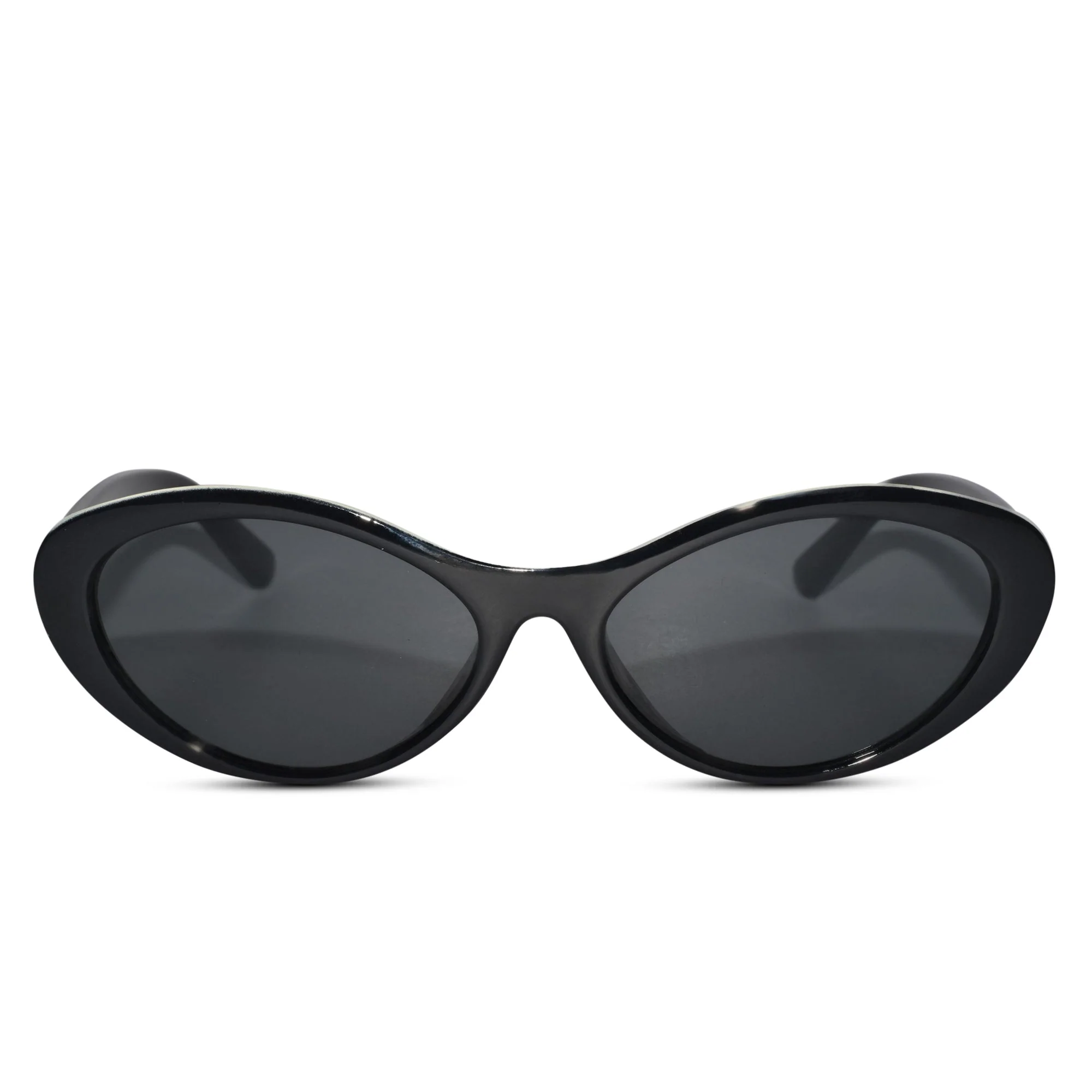 Sleek Black Cat Eye  Sunglasses - Image 3